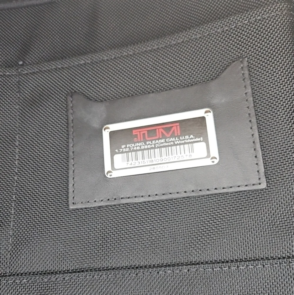 TUMI Black Nylon Briefcase with Padded Laptop Sleeve – Business Travel Bag